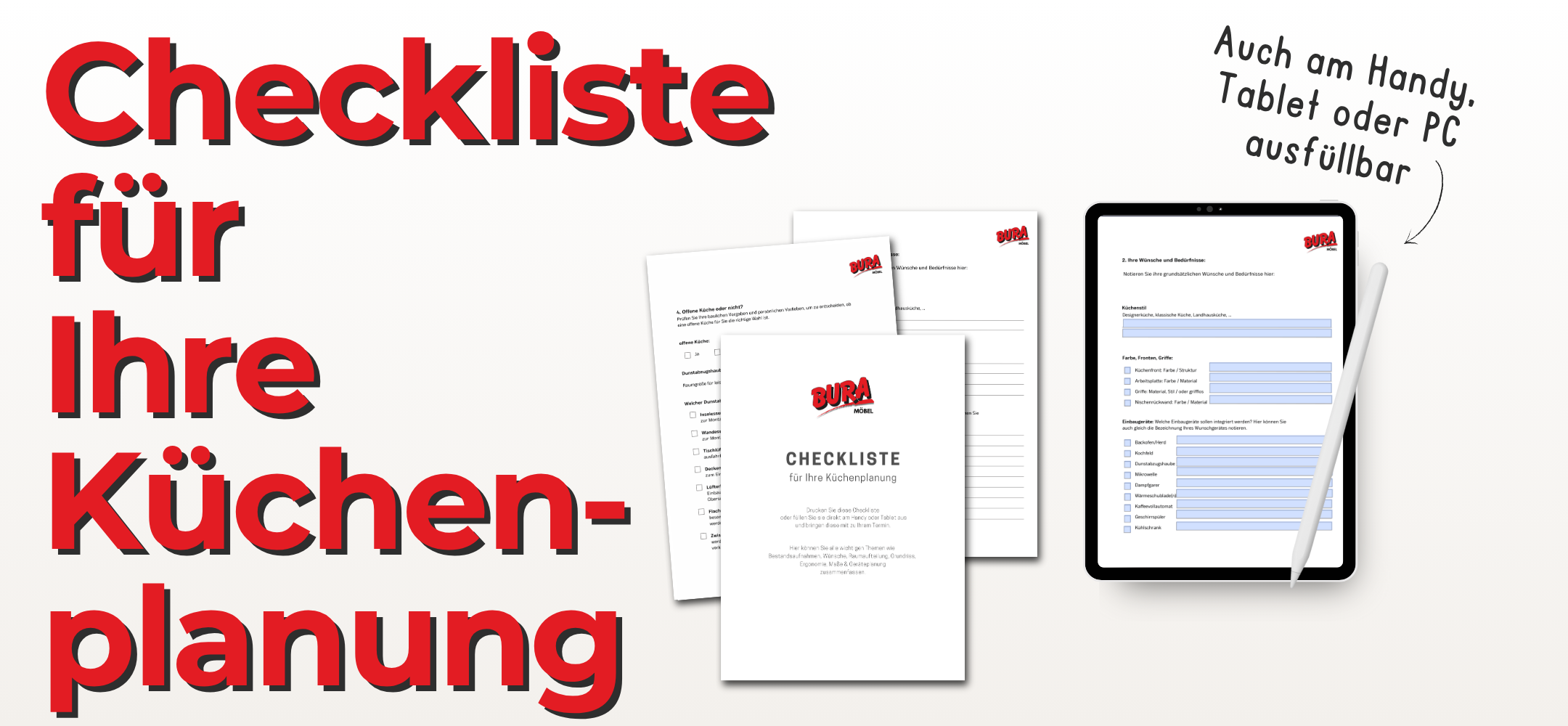 Kostenlose Checkliste für Ihre Küchenplanung